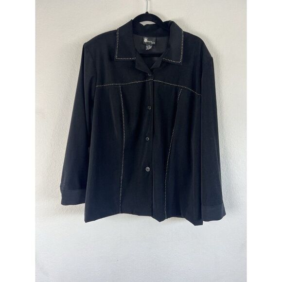 First Option Too Women’s Faux Suede Vintage Western Shirt Jacket Button Front 2X - Picture 1 of 10